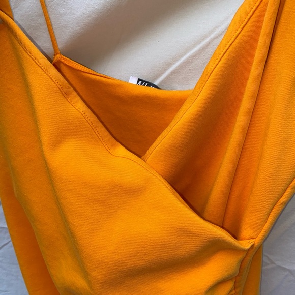 Orange ZARA ruched mini dress - Picture 3 of 7
